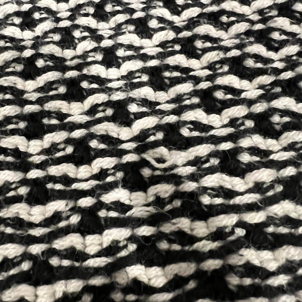 Talbots Open Front Chunky Cardigan Women's M Petite Black White Cotton Wool Blnd - Picture 5 of 9
